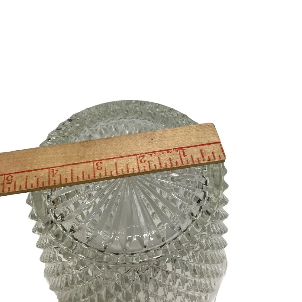 Indiana  Ice Bucket  Glass Diamond point‎ Ruffle Rim Pattern Glassware Vintage